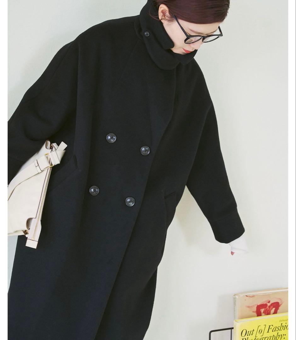 ティッカ　スピックアンドスパン　ブラック テントコートロングコート25AW