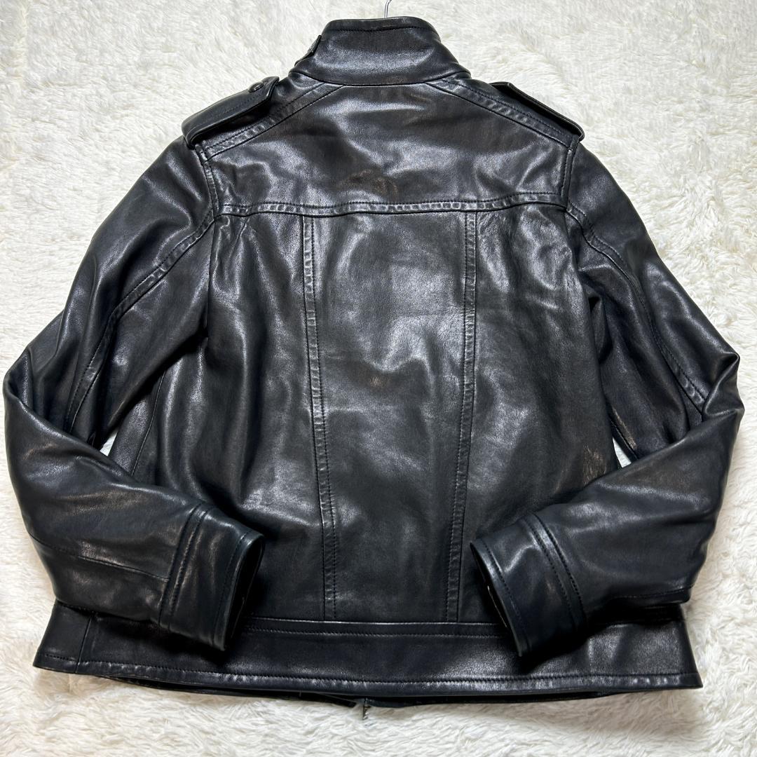 美品✨ディーゼル レザージャケット ラムレザー ブルゾン エポーレット ブラック