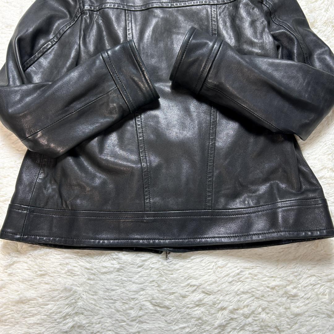 美品✨ディーゼル レザージャケット ラムレザー ブルゾン エポーレット ブラック