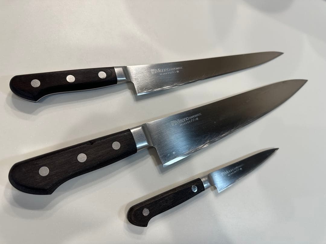 【格安】misono 包丁 3本セット（筋引き・牛刀・ペティナイフ）