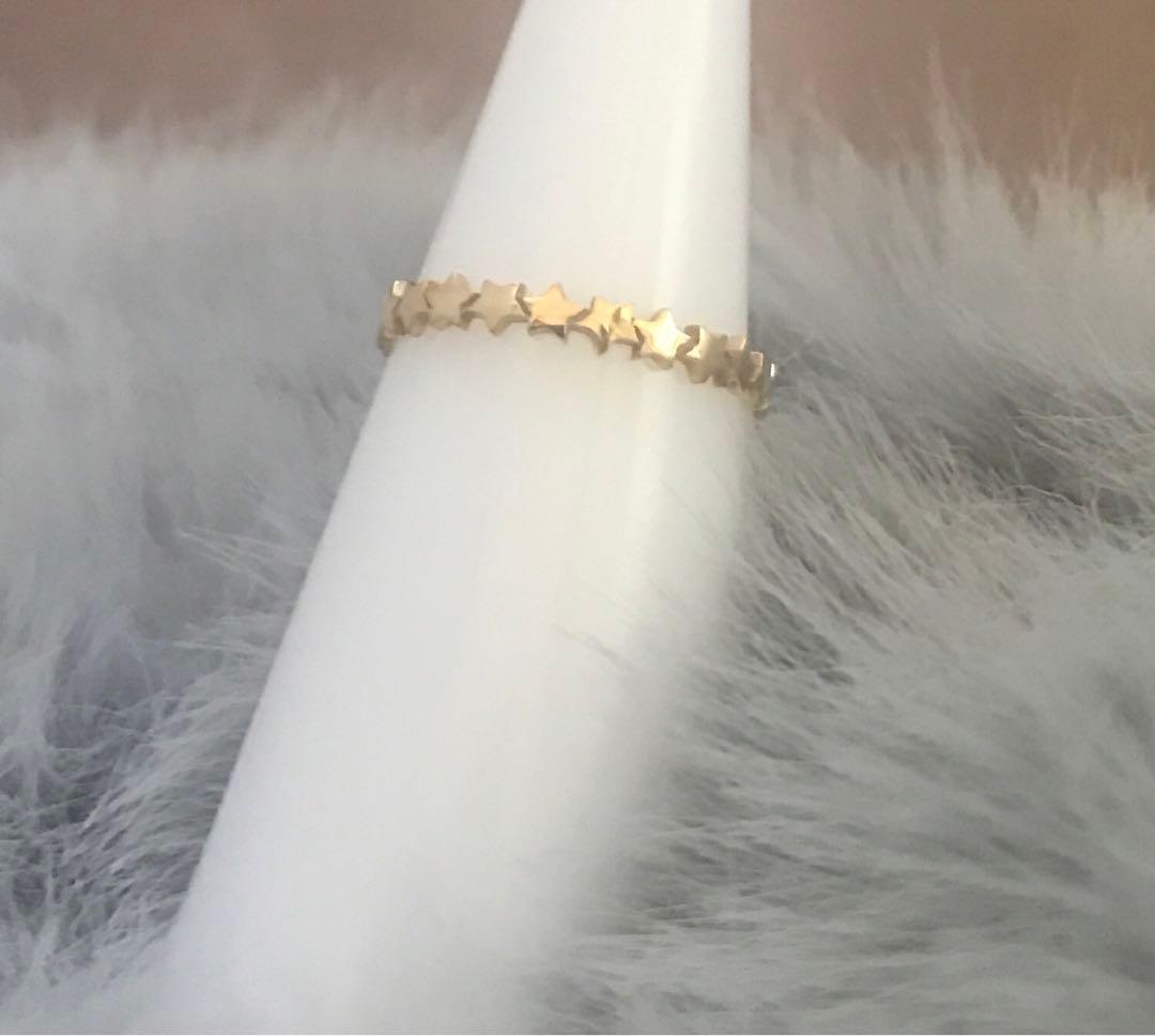 新品未使用　スター　星　3号 ノワールドプーペ　K10 スター ゴールドリング