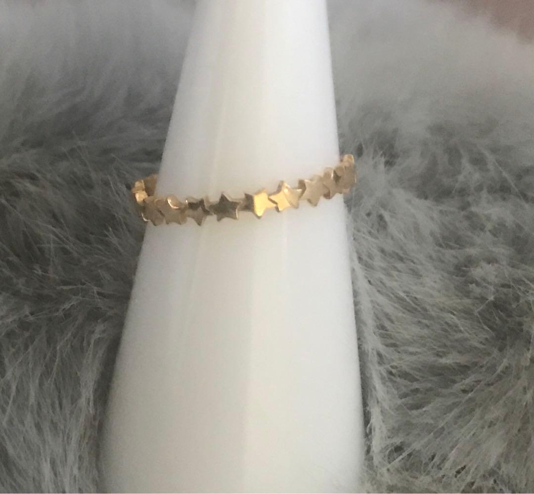 新品未使用　スター　星　3号 ノワールドプーペ　K10 スター ゴールドリング