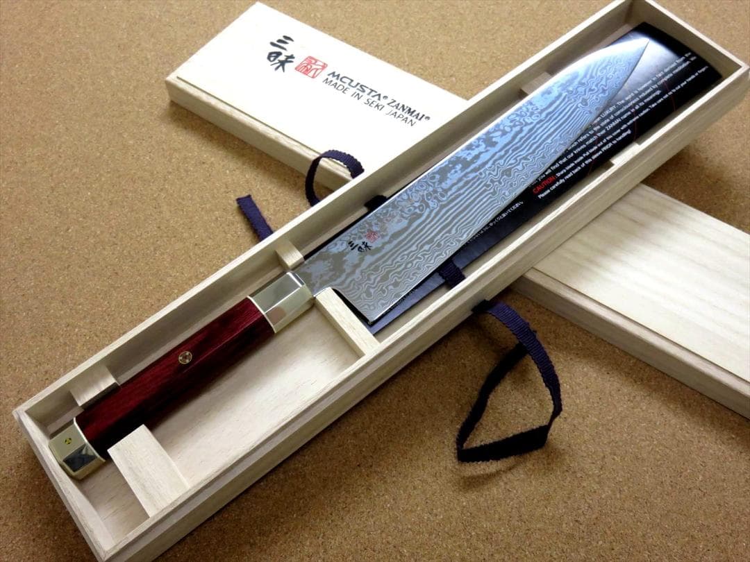 関の刃物 牛刀 240mm 三昧 荒波 コアレス鋼 野菜 肉切 両刃万能洋包丁