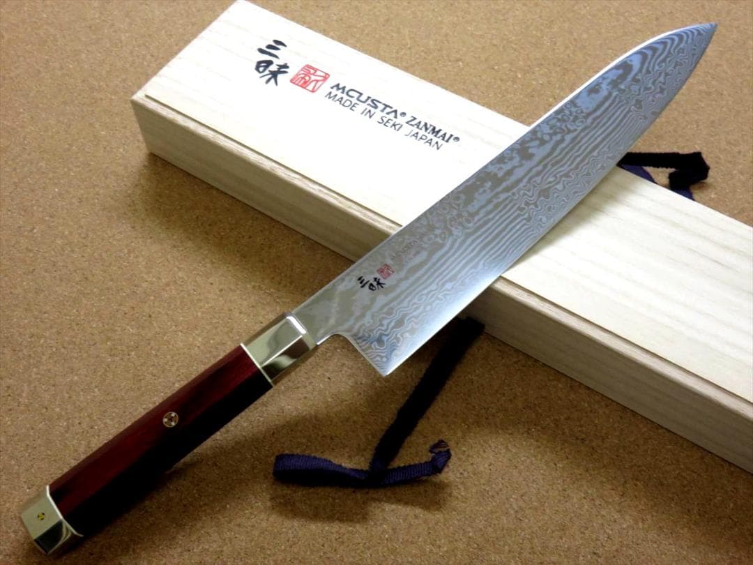 関の刃物 牛刀 240mm 三昧 荒波 コアレス鋼 野菜 肉切 両刃万能洋包丁