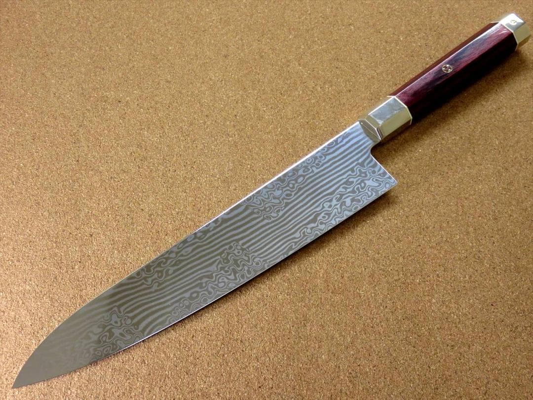 関の刃物 牛刀 240mm 三昧 荒波 コアレス鋼 野菜 肉切 両刃万能洋包丁