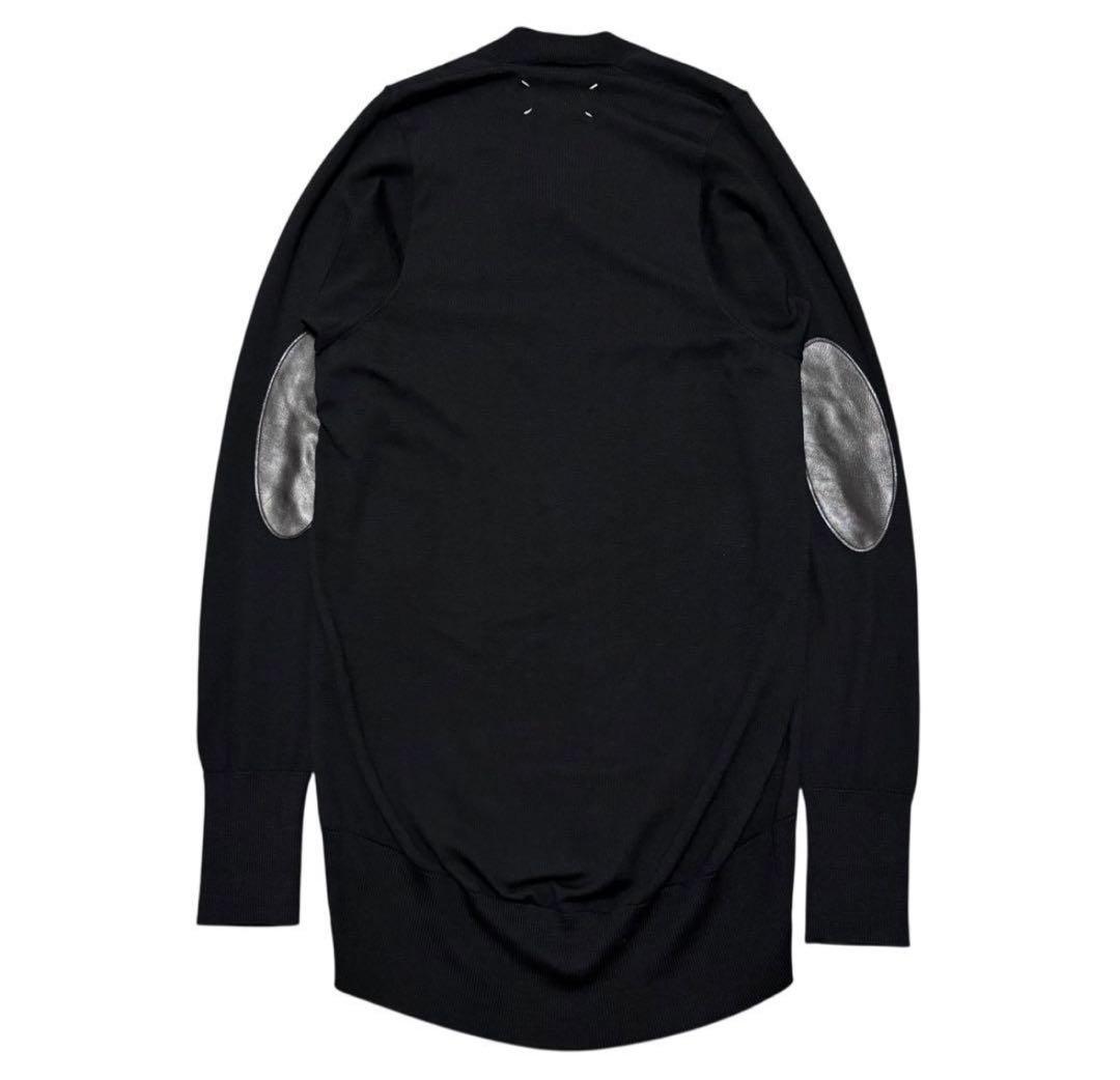 マルジェラ ニットワンピース エルボーパッチ レザーパッチ ブラック