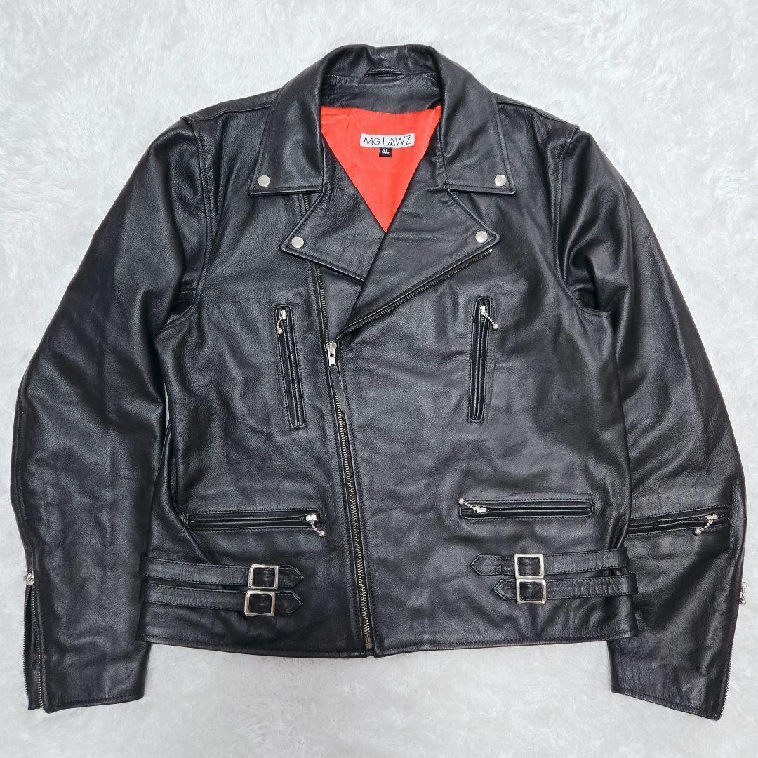 限定値下☆希少5L✨ MOLAWZ 本革 水牛革 ダブルライダース 大きいサイズ