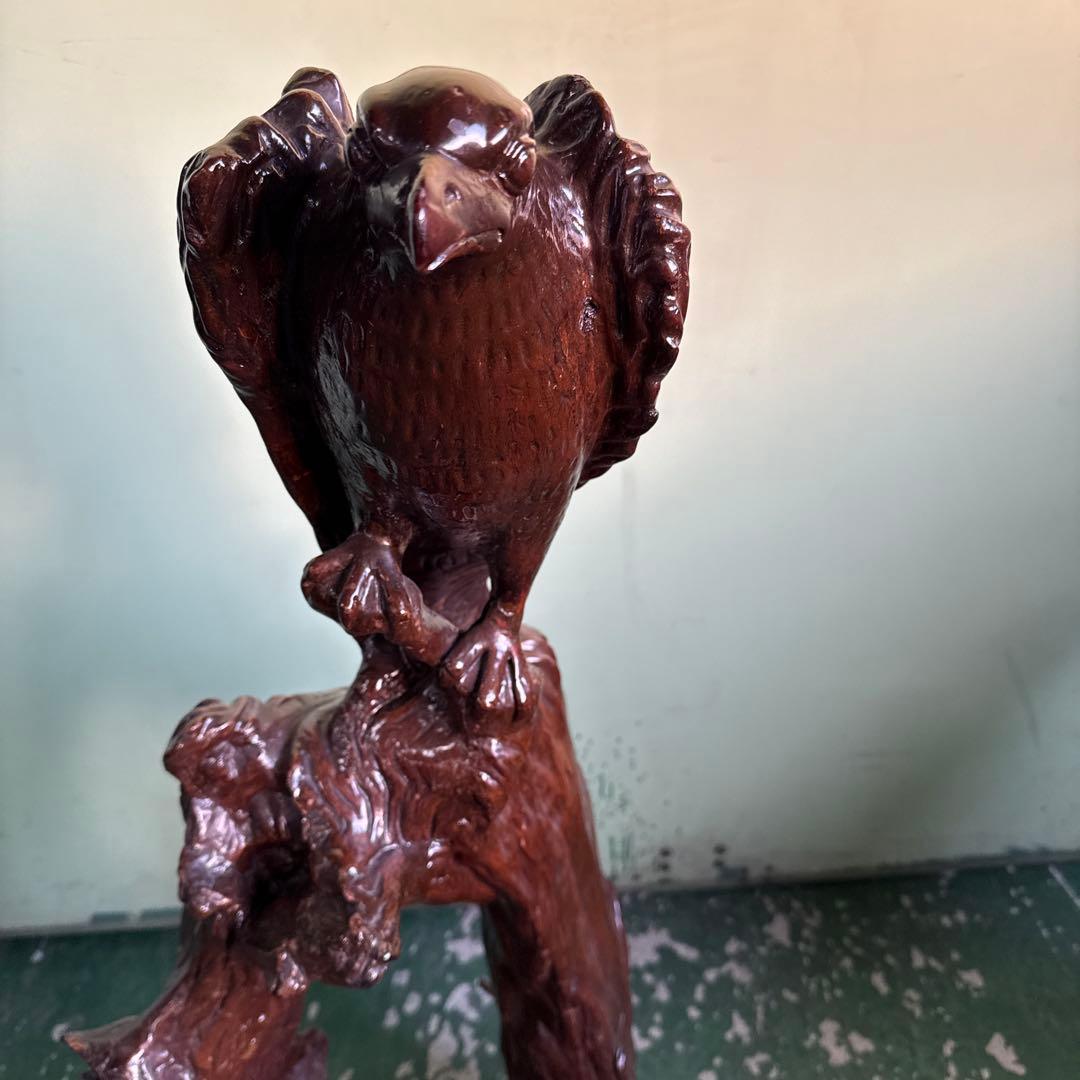 ★ 鳥 木彫り インテリア 小物 家具 アンティーク 木製 彫刻 オブジェ 格安