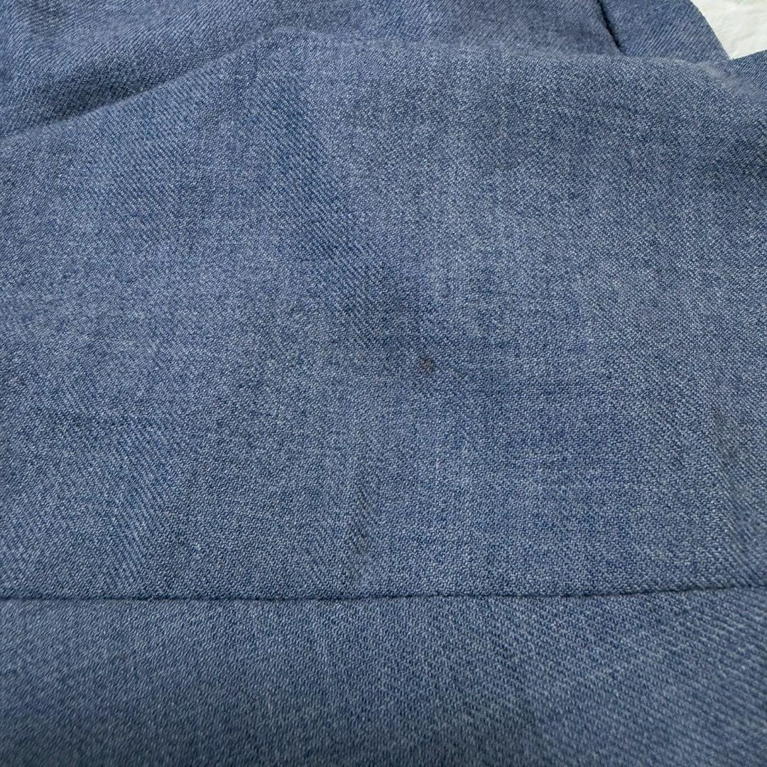 ✨美品/L✨グリーンレーベルリラクシング パンツスーツ ダブル ノーカラー 青