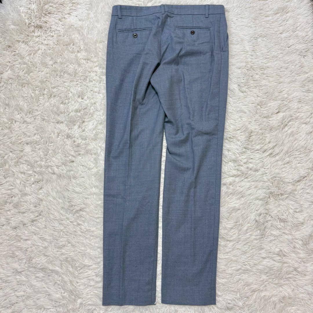 ✨美品/L✨グリーンレーベルリラクシング パンツスーツ ダブル ノーカラー 青