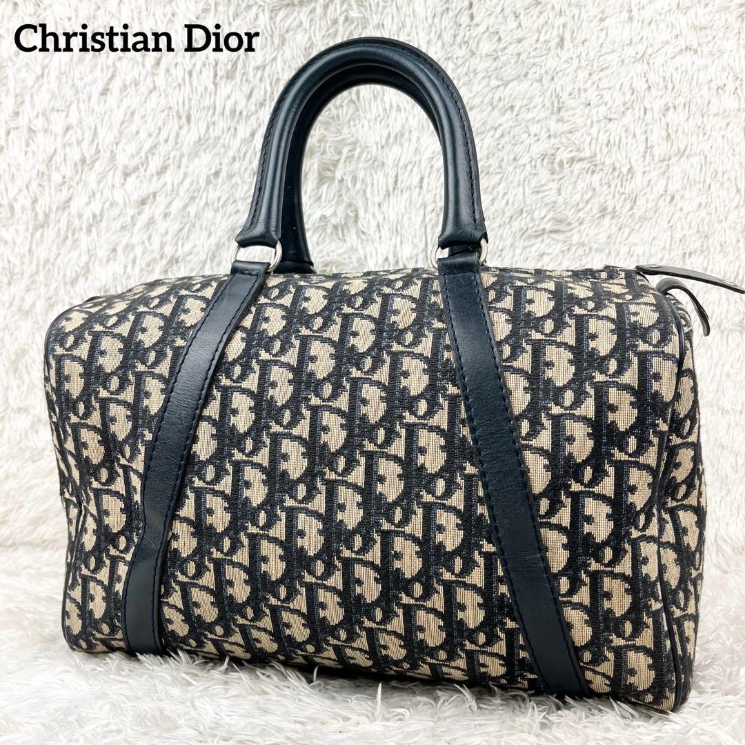 【極美品】クリスチャンディオール ボストンバッグ トロッター ネイビー