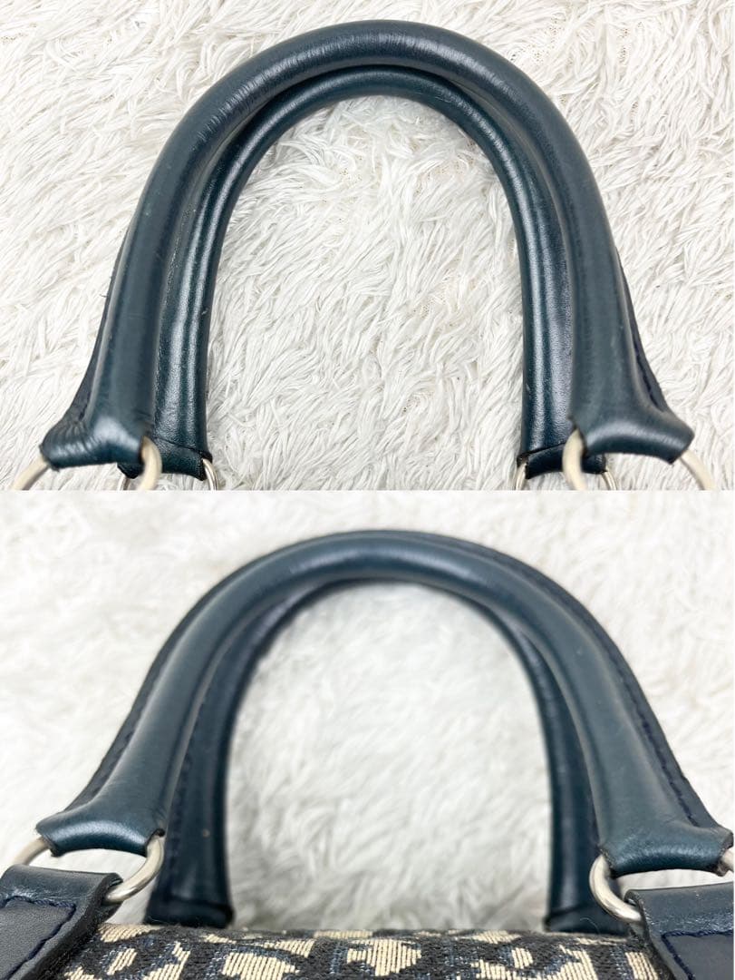 【極美品】クリスチャンディオール ボストンバッグ トロッター ネイビー