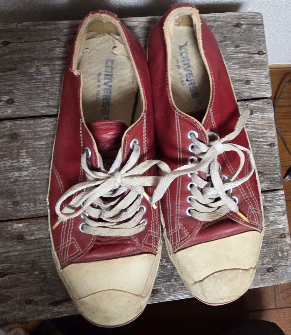 90S コンバースジャックパーセル レッド 26.5cm USA製　ヴィンテージ