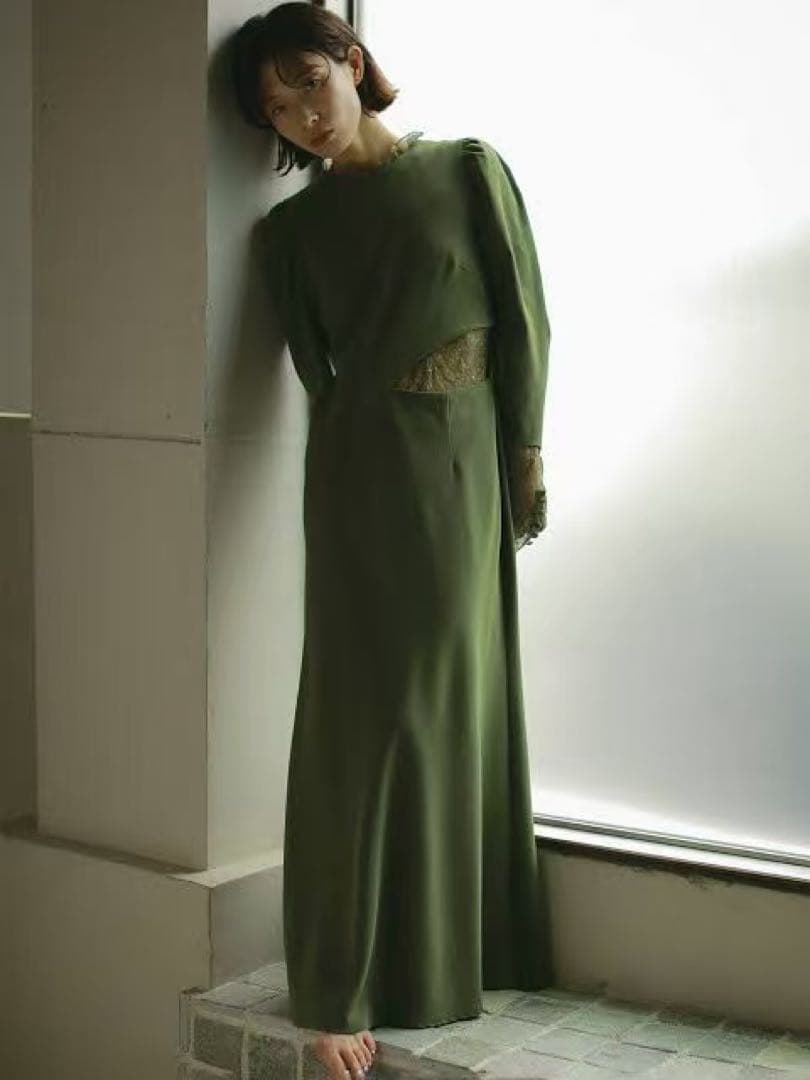 ワンピース AMERI HOLE SPANGLE LACE DRESS M