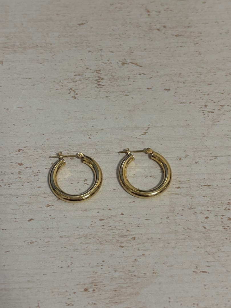 k18イエローゴールド フープピアス 直径約2.5cm