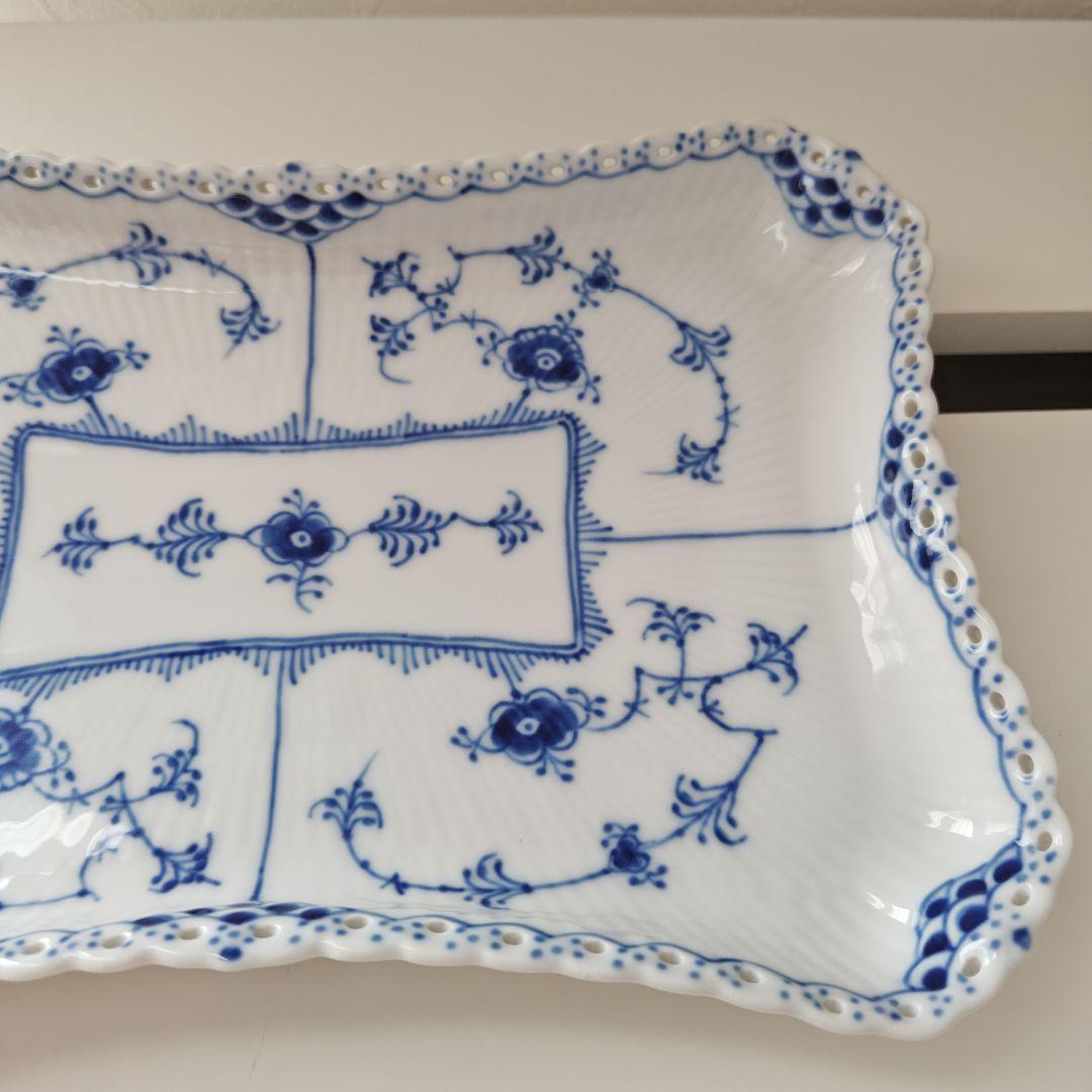 ロイヤルコペンハーゲン　ブルーフルーテッド　フルレース　スクエア皿