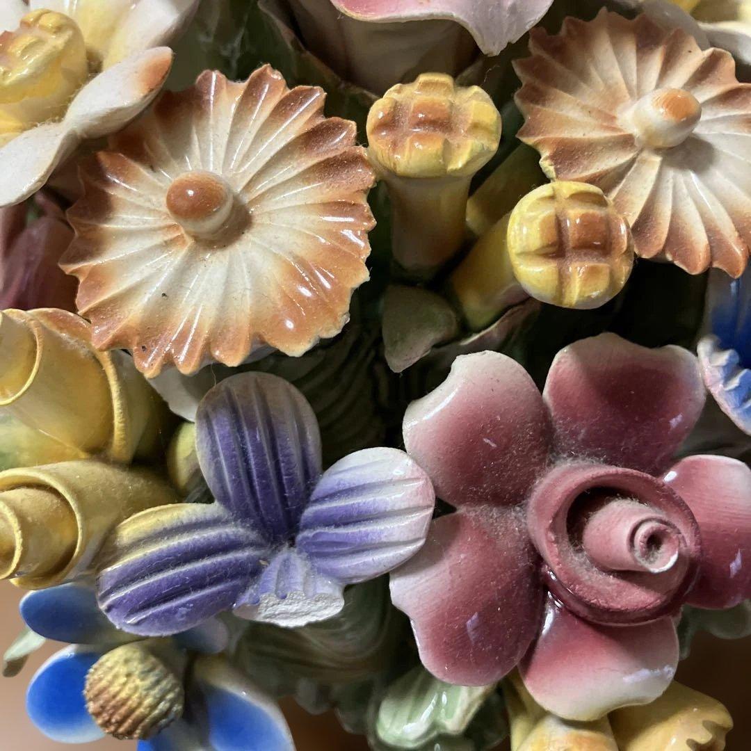 陶花バッサーノ　 イタリア 陶器製 花束 置物 多色
