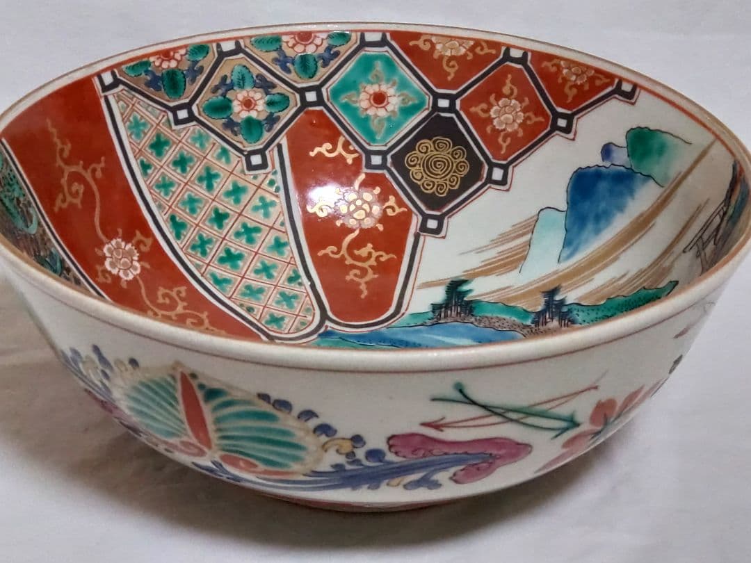 九谷焼　大日本九谷造　色絵　丸鉢