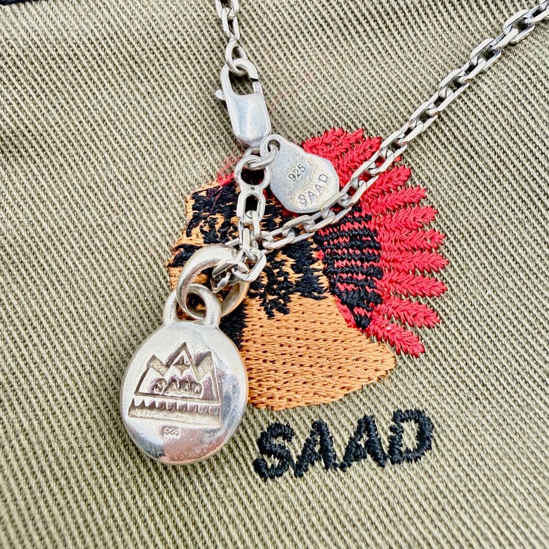 SAAD シルバー太陽神トップ　細角チェーンセット　約50センチ