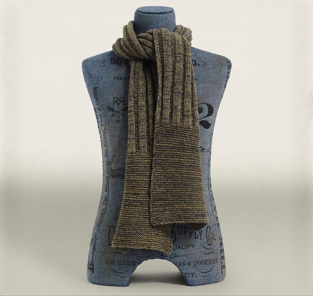 極美品　ダブルアールエル　オリーブグリーン　マフラー　RRL