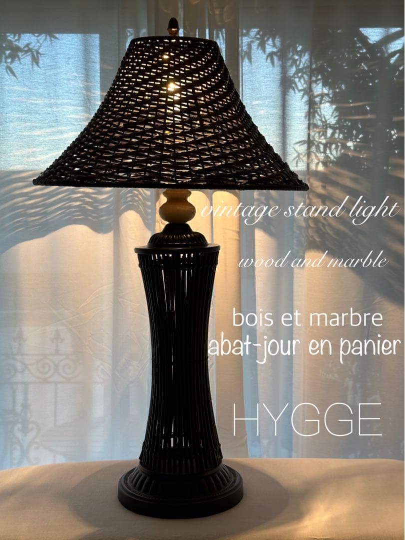 ✳︎メッシ✳︎vintage lampテーブルランプ✨パニエシェード✖️大理石