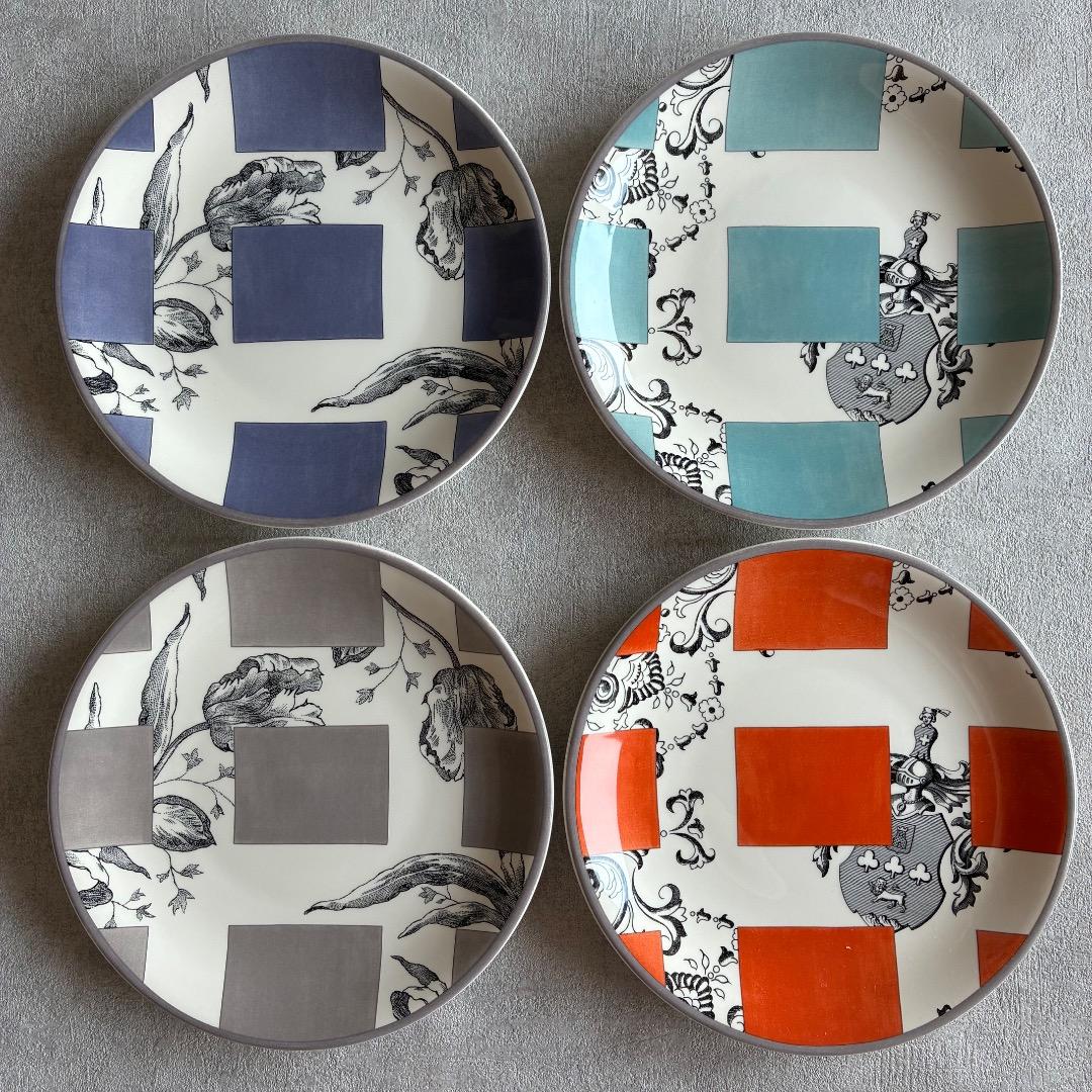 GIEN ジアン Allure カナッペプレート φ17cm4色4枚