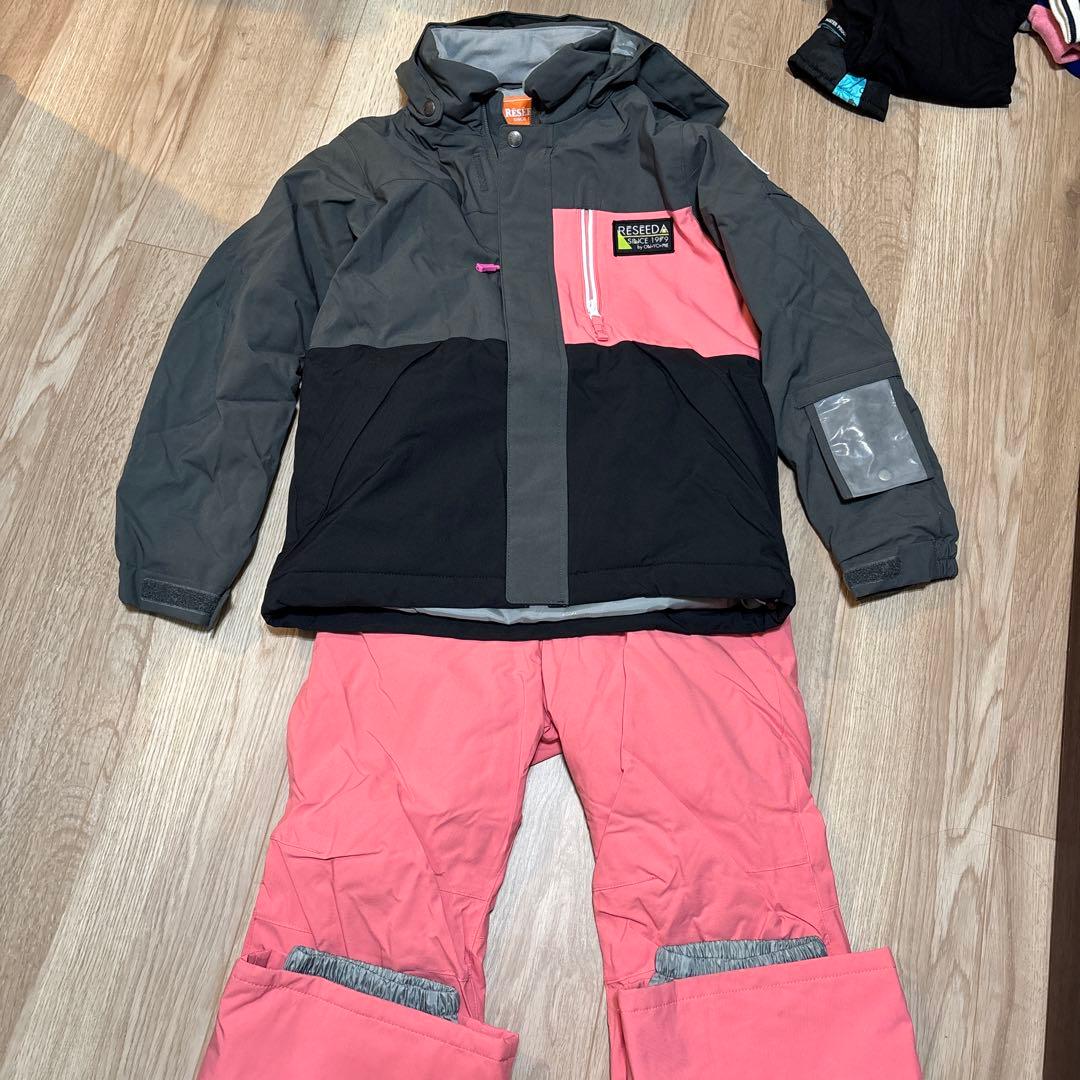 RÉSÉEDA スキーウェアセット140 ピンク　くつ下、ゴーグル、手袋セット
