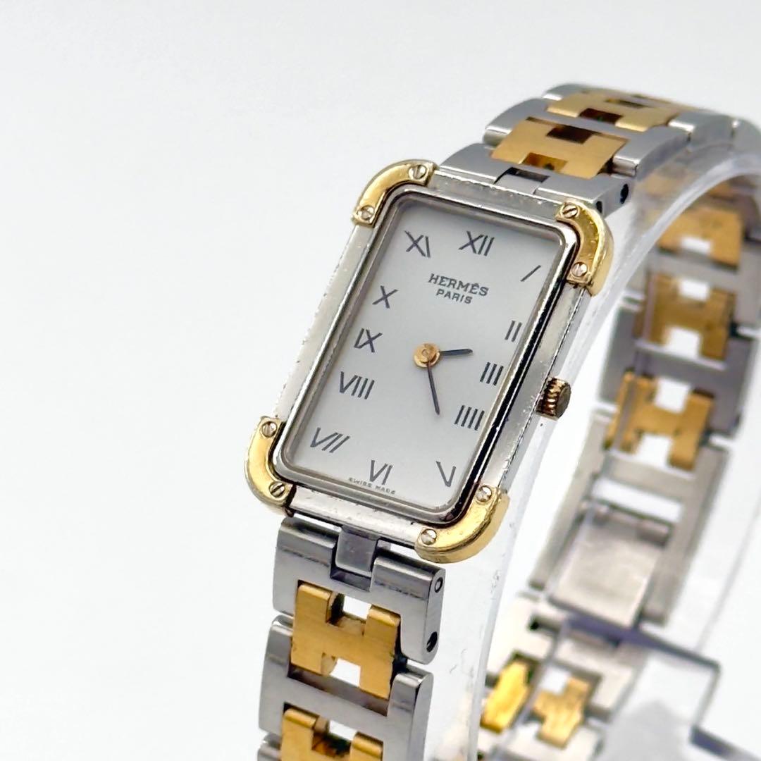 HERMES　クロアジュール　ホワイト　Hバンド　レディース　腕時計　付属品有り