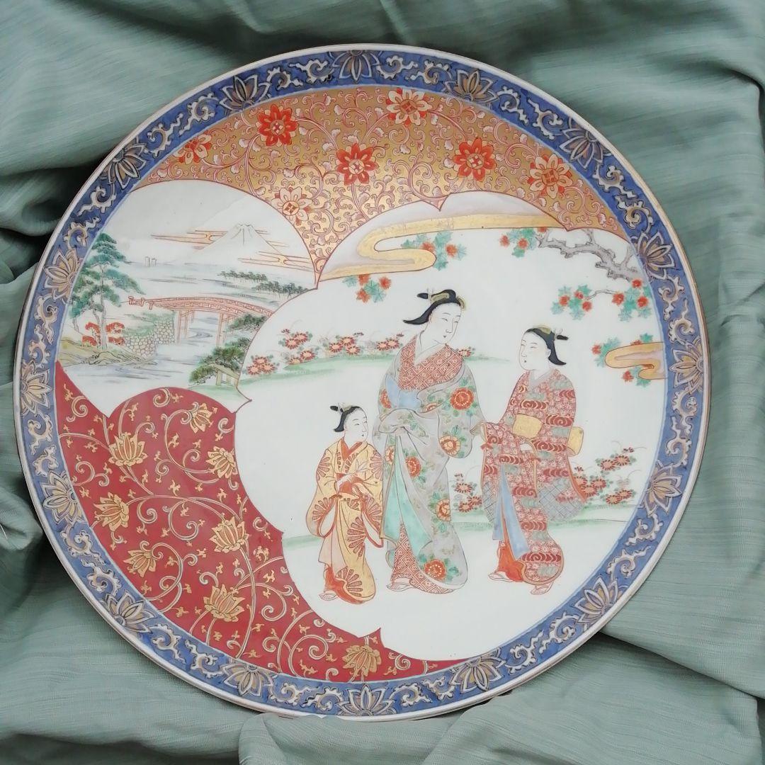 古伊万里色絵美人画大皿