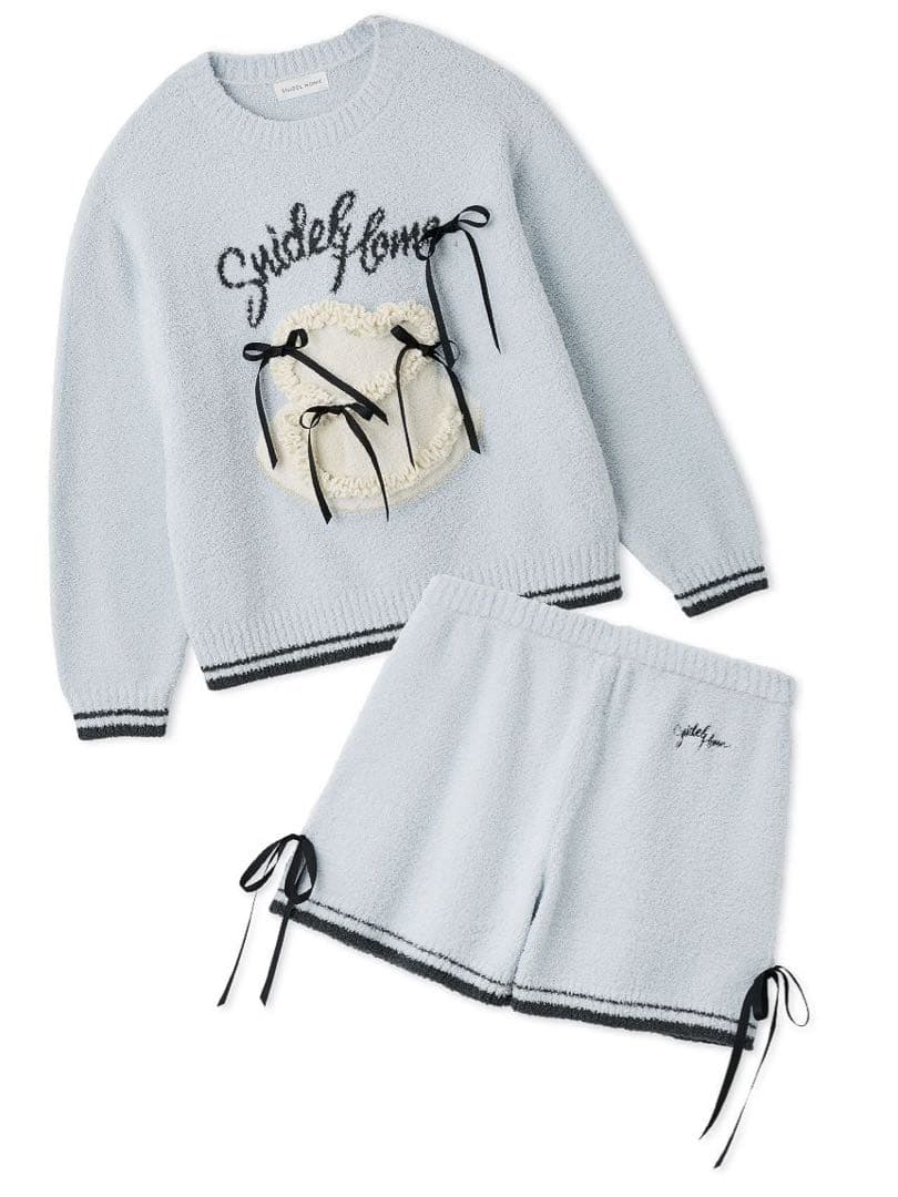 【セット】リボンケーキジャガードニットプルオーバー＆リボンニットショートパンツ