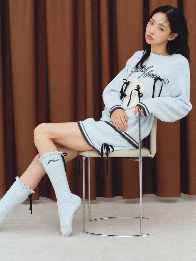 【セット】リボンケーキジャガードニットプルオーバー＆リボンニットショートパンツ