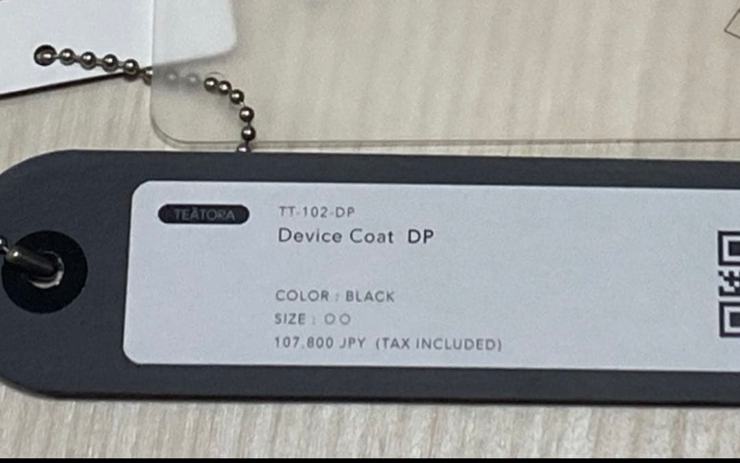 TEATORA DEVICE COAT DUAL POINT ブラック サイズ2
