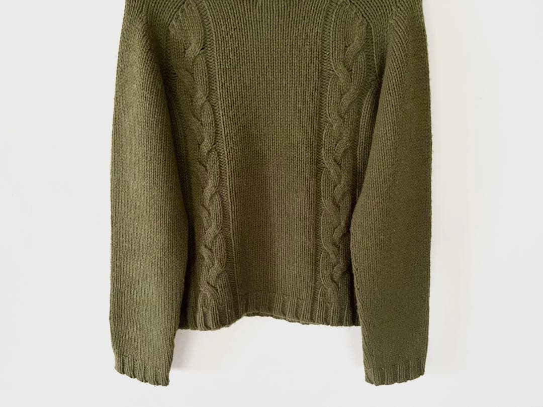 美品 マーガレットハウエル ハーフネックケーブル編みニット 店舗限定7.2万