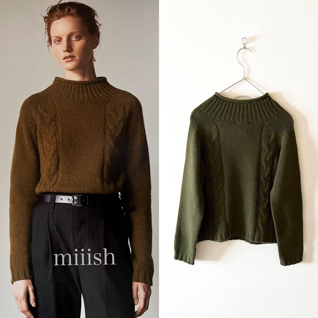 美品 マーガレットハウエル ハーフネックケーブル編みニット 店舗限定7.2万