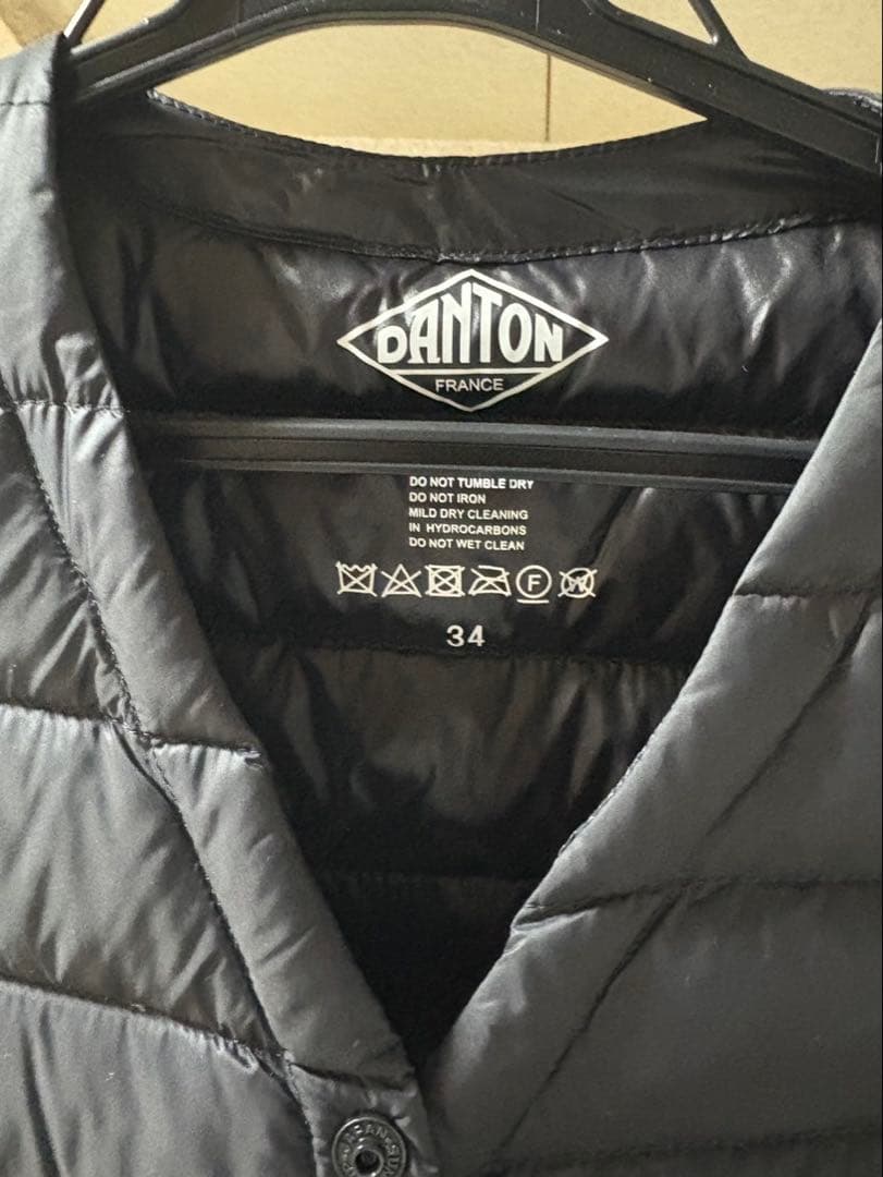 DANTON ダウンベスト ブラック 34