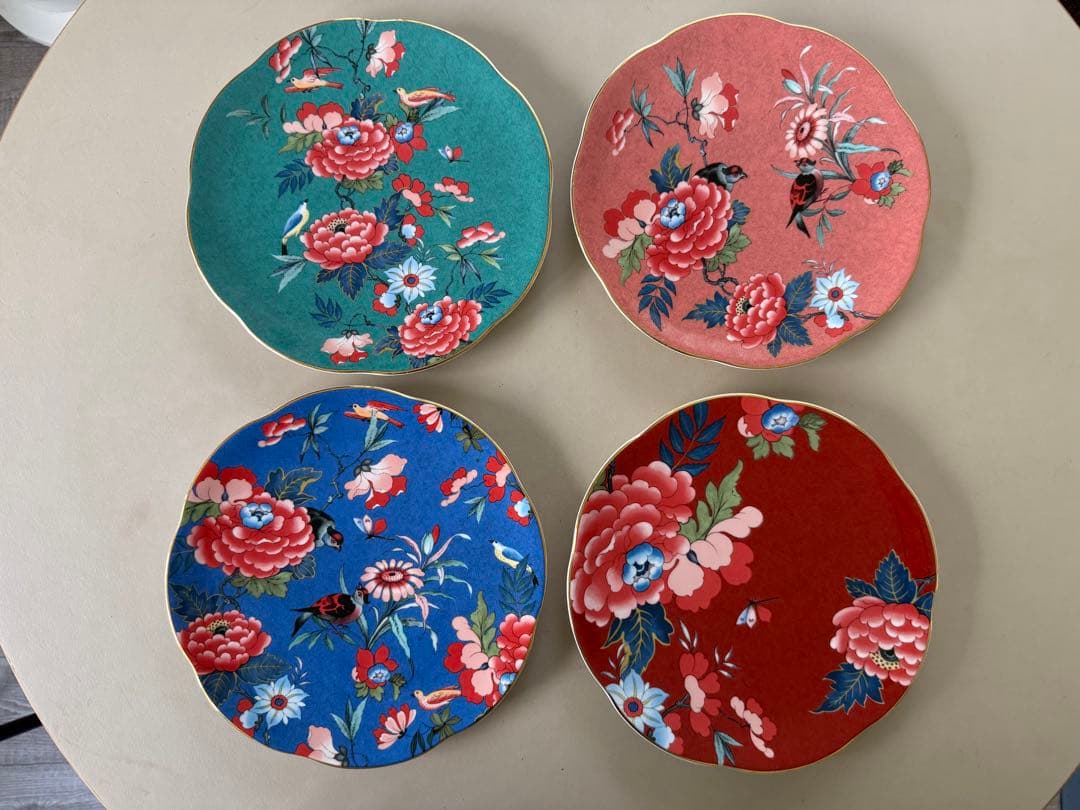 【希少・美品】ウェッジウッド ペオニアブラッシュ ディナープレート27cm 4枚