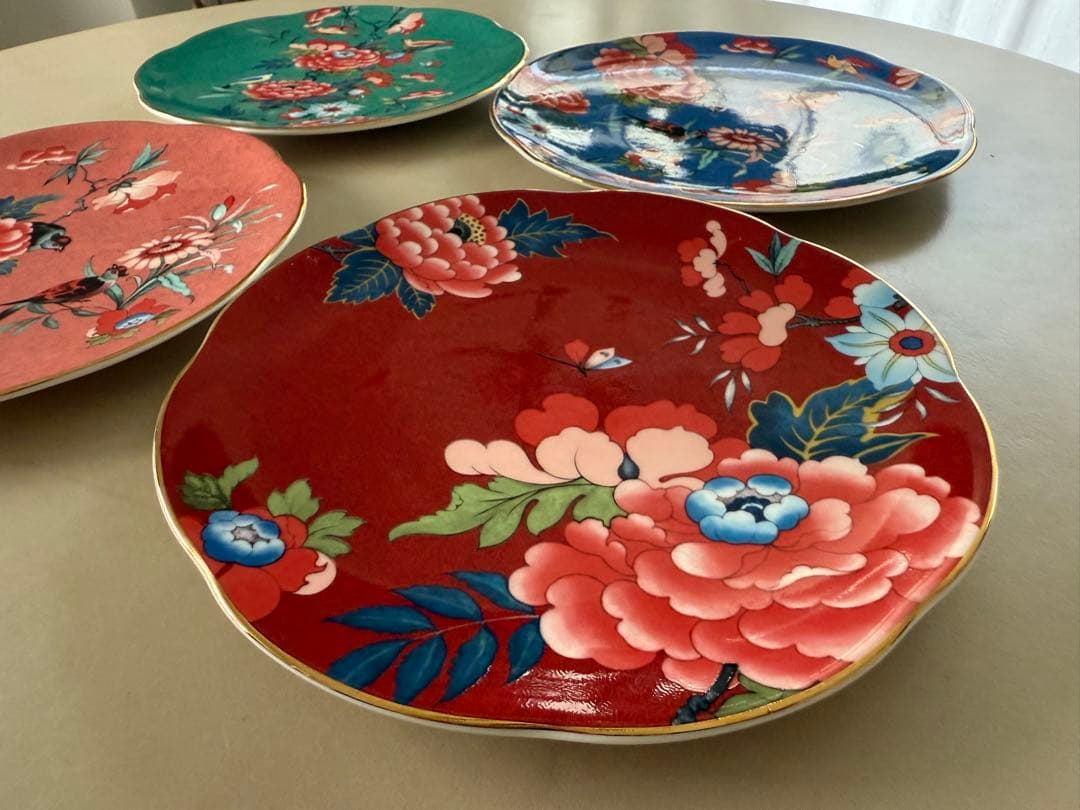 【希少・美品】ウェッジウッド ペオニアブラッシュ ディナープレート27cm 4枚