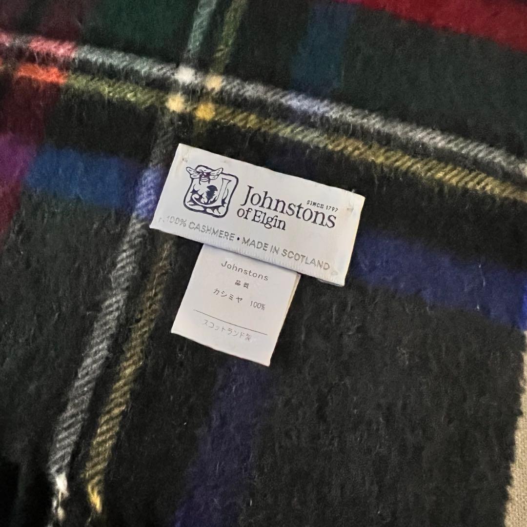 【国内正規品】ジョンストンズ　カシミア100% 大判ストール　チャコール