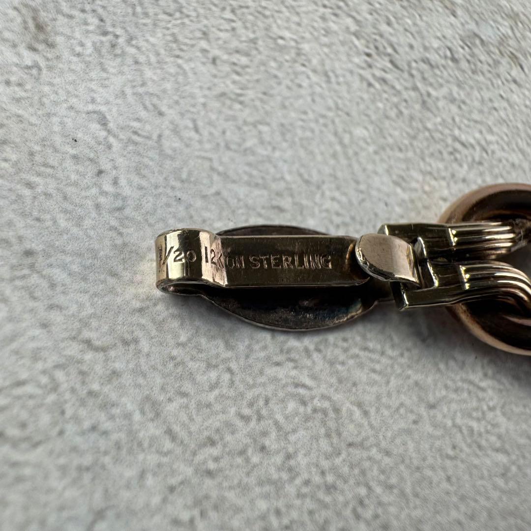 ヴィンテージ ノットリンクブレスレット 12K シルバー925 イタリア製