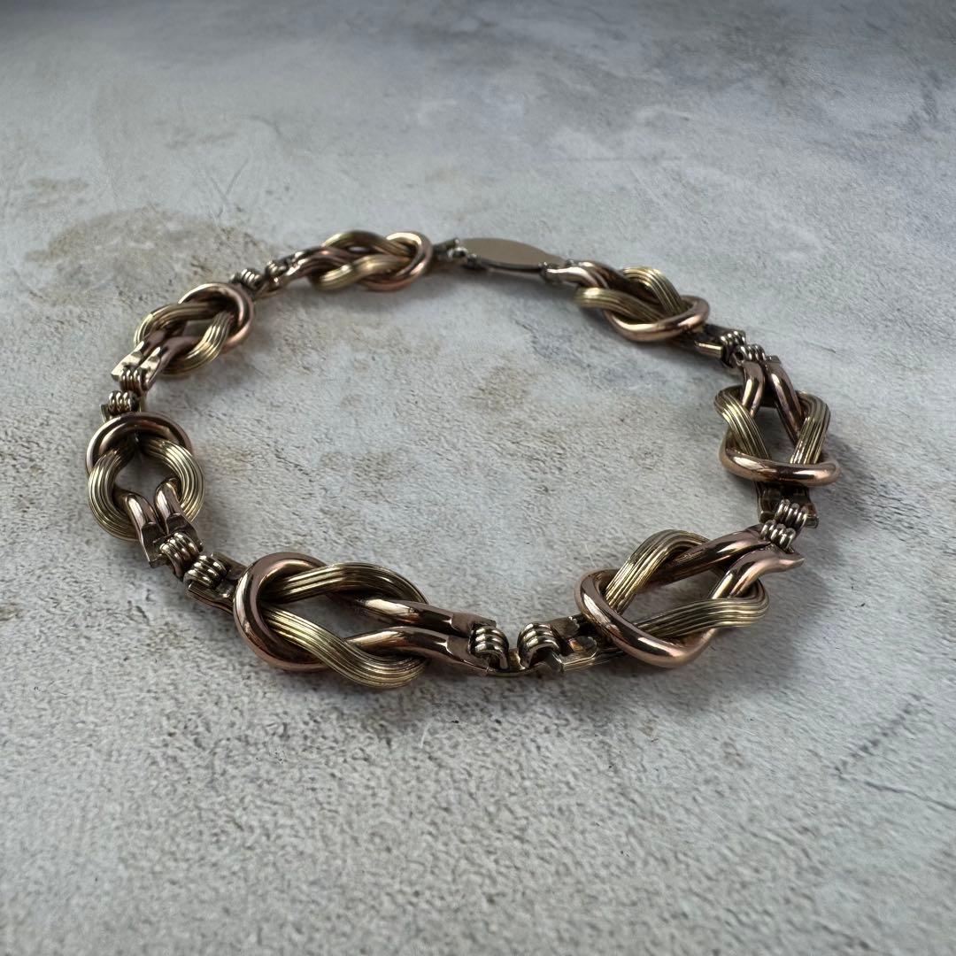 ヴィンテージ ノットリンクブレスレット 12K シルバー925 イタリア製