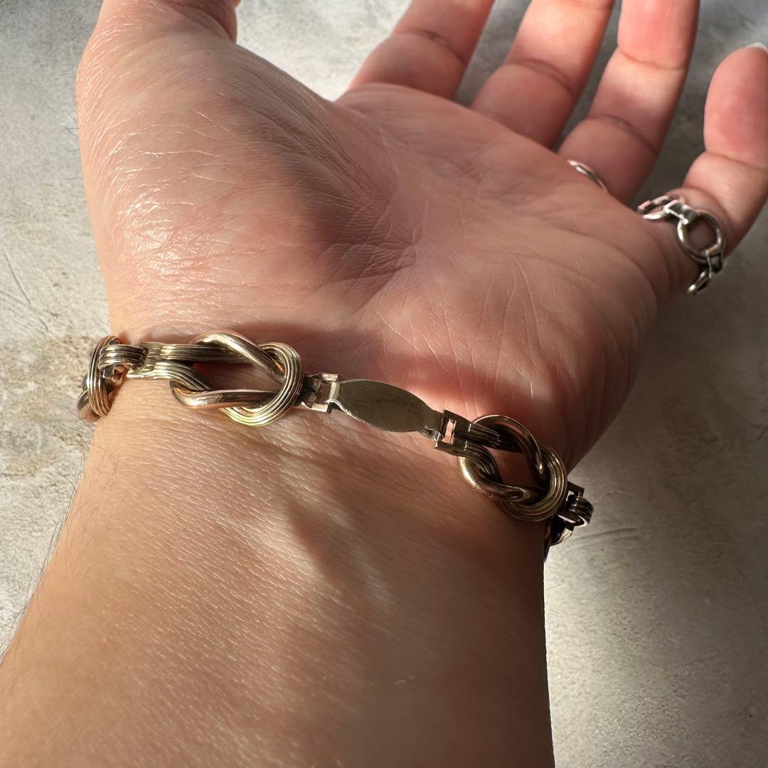 ヴィンテージ ノットリンクブレスレット 12K シルバー925 イタリア製