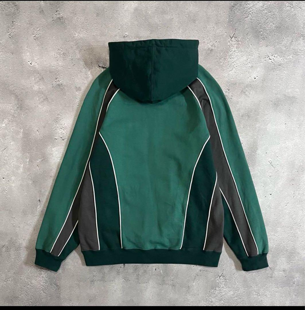Supreme】トラックパネル ジップパーカー 刺繍 バイカラー 切り替え 緑