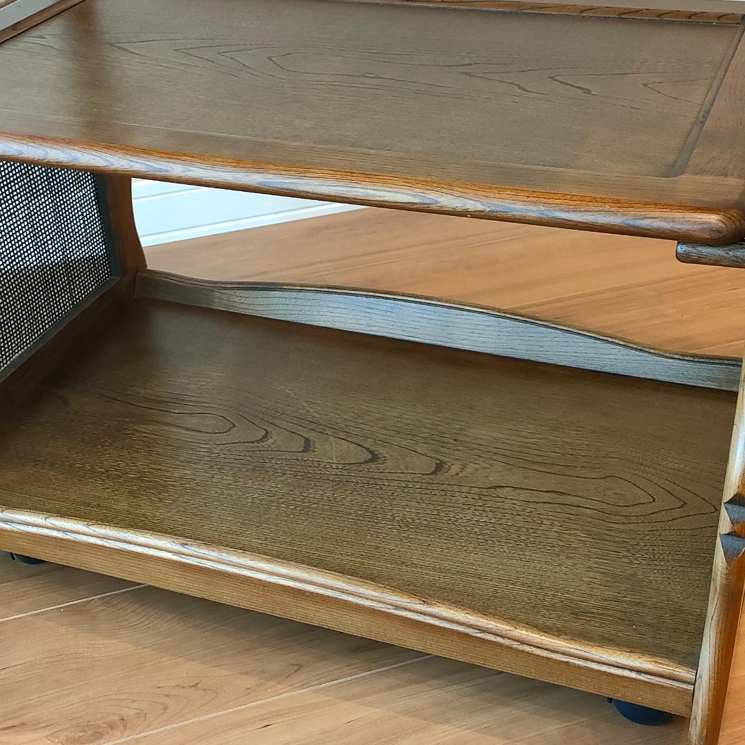 カリモク　キッチンワゴン　木製ワゴン　サイドテーブル　キャスター付き