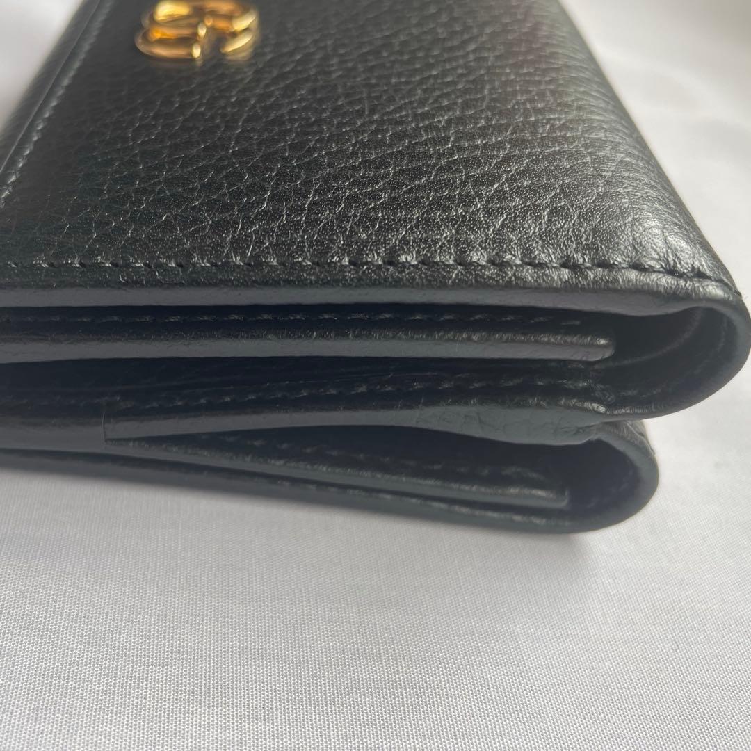 GUCCI ブラックレザー 三つ折り財布