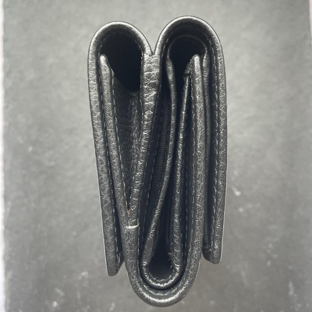 GUCCI ブラックレザー 三つ折り財布