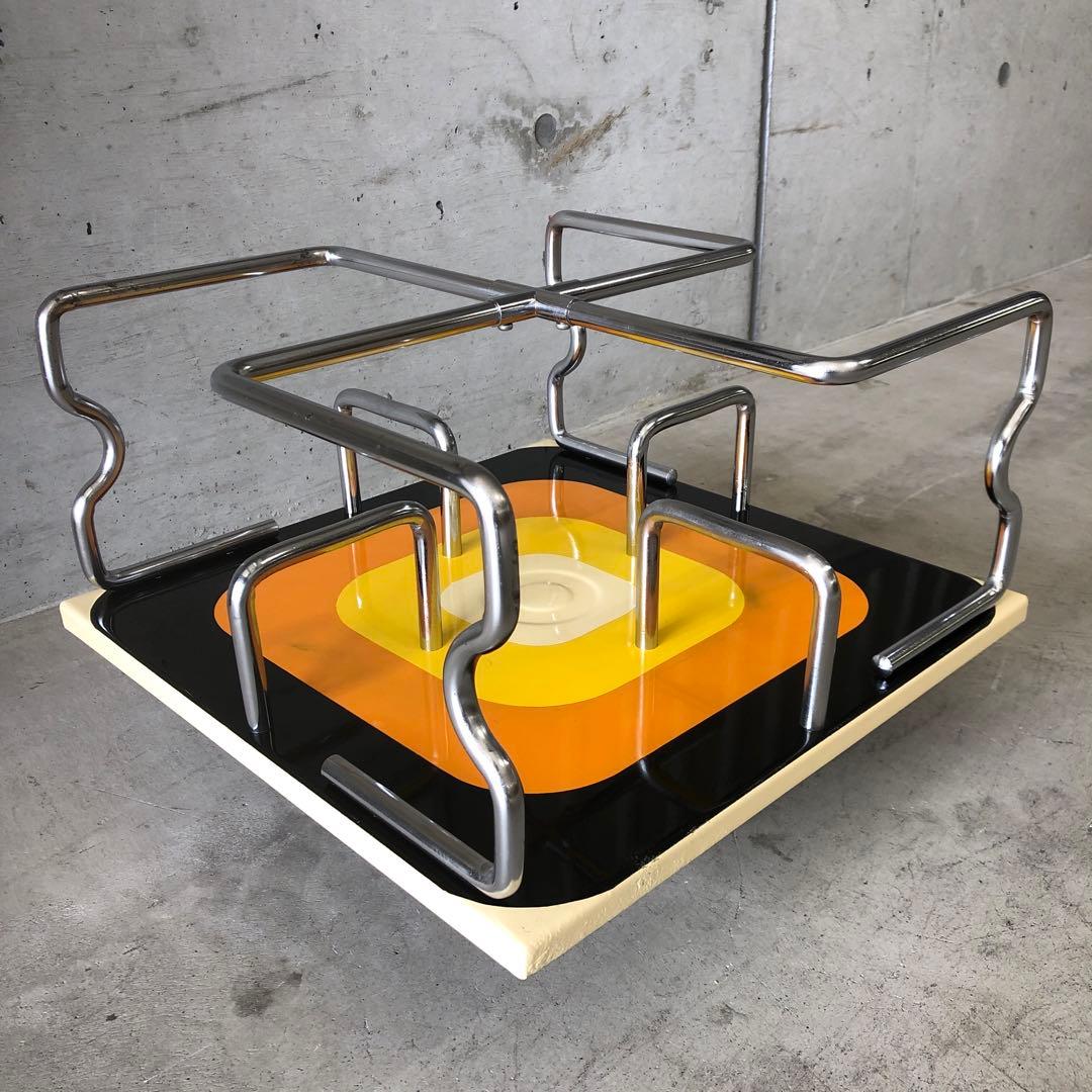 本棚　回転式　事務用品　当時物　オレペン　昭和　レトロ　スペースエイジ　モダン