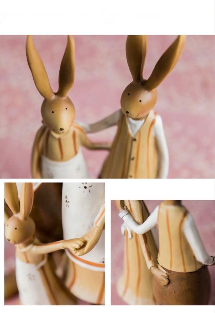 【セール中】うさぎの家族　置き物　飾り