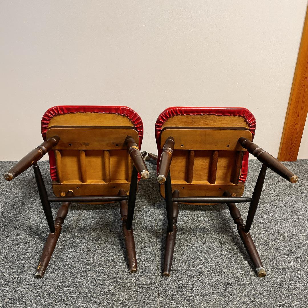 ヴィンテージ　昭和レトロ　ウィンザーチェア 2脚セット　食堂椅子　古家具