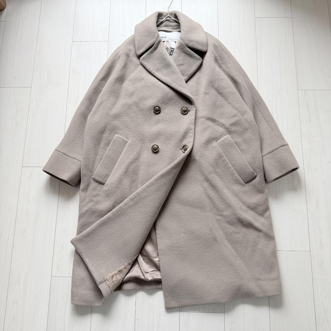 美品・希少カラー✨ティッカ　テントコート　オーバーコート　ロング　オリーブ　F