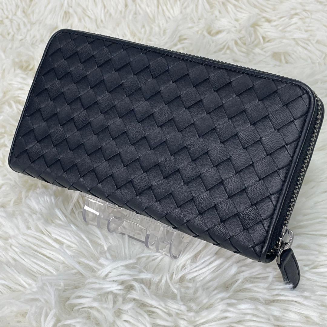 極美品 ラウンドファスナー イントレチャート リッシュブルジョン デンハマノ 黒